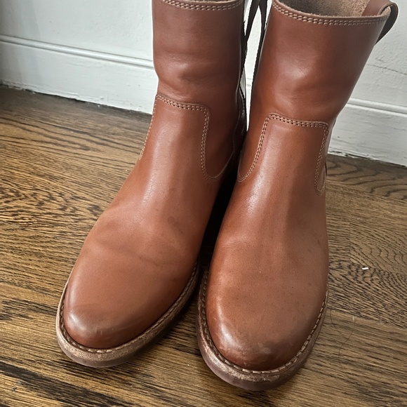 Isabel Marante Susee Cognac Leather Cropped Boots - Picture 5 of 9